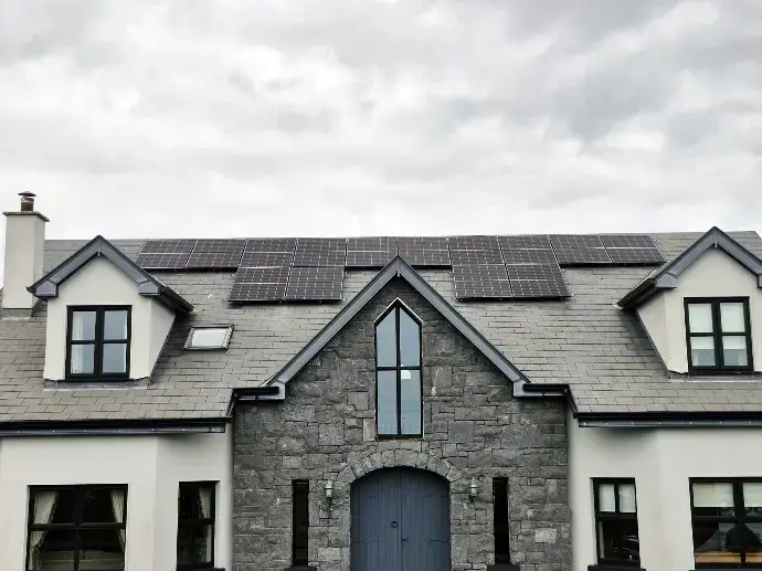 14 rooftop domestic solar panels in Ireland.