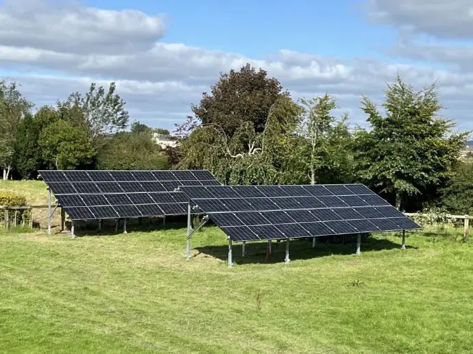 32 ground mounted domestic solar panels in Ireland.